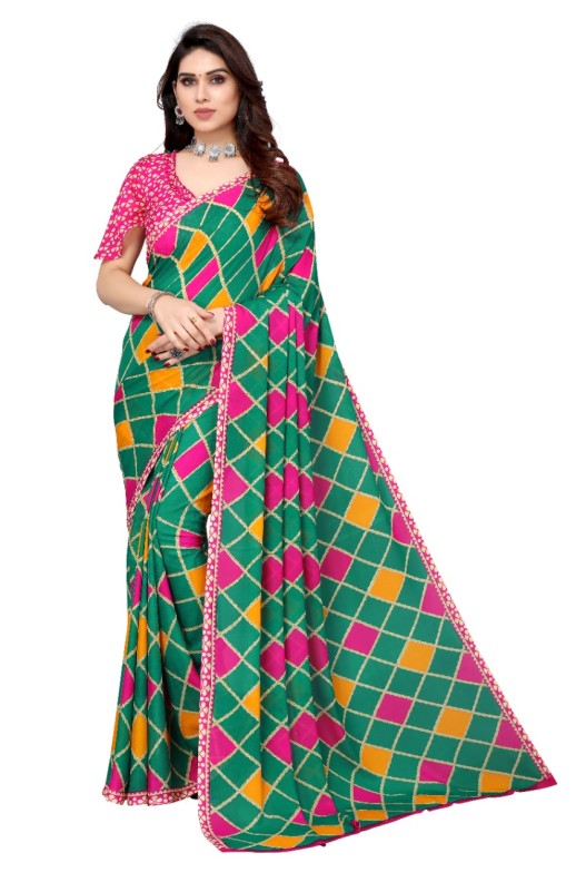 Fancy Georgette Printed Saree With blouse